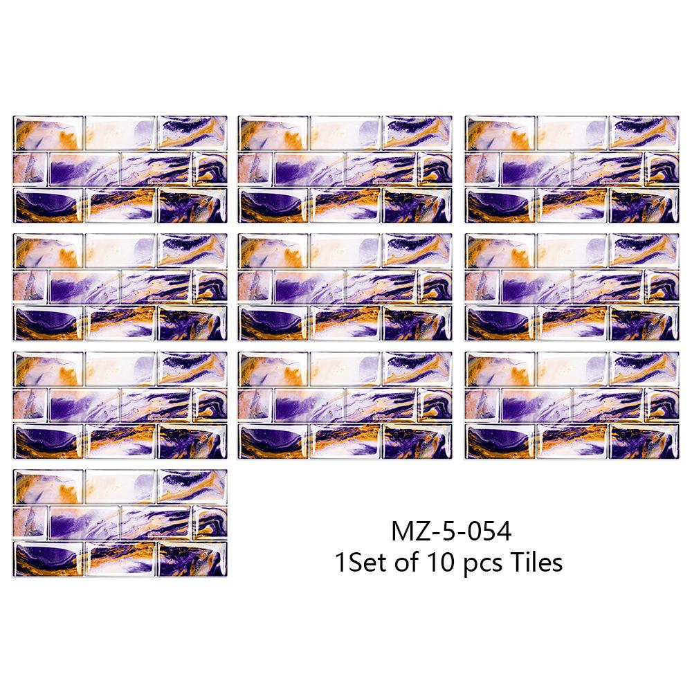 10Pcs15cmX30cm DIY Мраморные наклейки на стену Имитация кирпича Украшение спальни Водонепроницаемая самоклеящаяся плитка Обои Декор кухонного шкафа