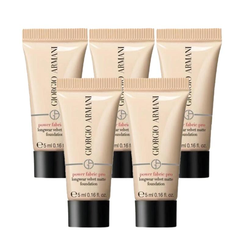 Пробный набор макияжа Armani Стойкая тональная основа Flawless pro version power размер для проб 5 мл*5 натурально осветляет тон кожи #1.6 розово-белый