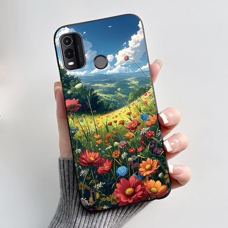 Black Case For Nokia G11 Plus Unique Design Black Cat Holding A Basket Pattern Shell Jelly Color Anti-scratch Soft Casing