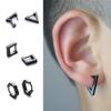 Punk Rock Stainless Steel 3 Color Mini Geometric Earrings New Trendy Hoop Earrings For Women Men Fashion Gift Party