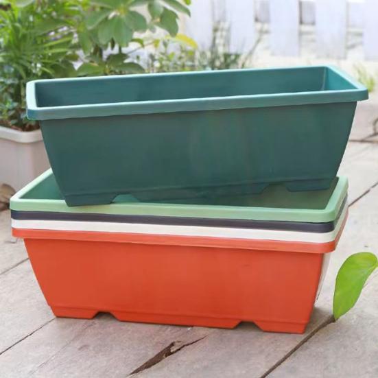 Vegetable Growing Box Flowerpot with Drainage Holes Thickened Edge Strong Load-Bearing Indoor Rectangular