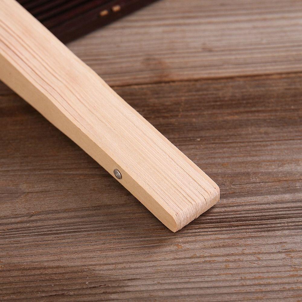 Vintage Bamboo Folding Fan Engraved Hollow Wooden Fan New Hand Held Fan Women