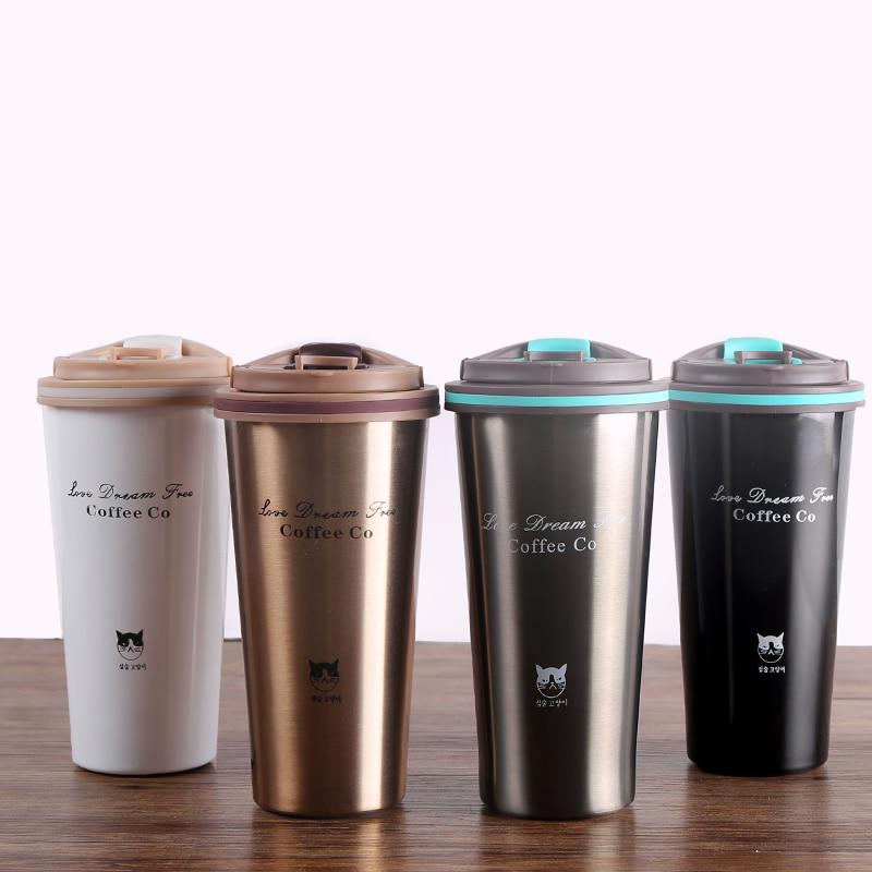 500ML Thermos Mug Coffee Cup with Lid Thermocup Seal Stainless Steel Vacuum Flasks Thermoses Thermo Mug for Car My Water Bottle