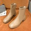 Socks Boots Fashion Ankle Boots Women High Heel Thicks  Heel Square Toe Short Boots Women Retro 2024 New Ladies Shoes