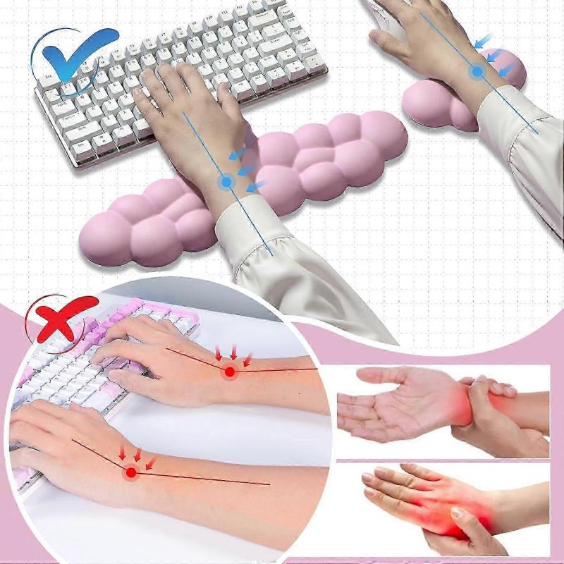 Cloud Keyboard Wrist Rest, Memory Foam Wrist Rest for Computer & Mouse Set, Comfortable Wrist Rest Support for Office Pain Relief