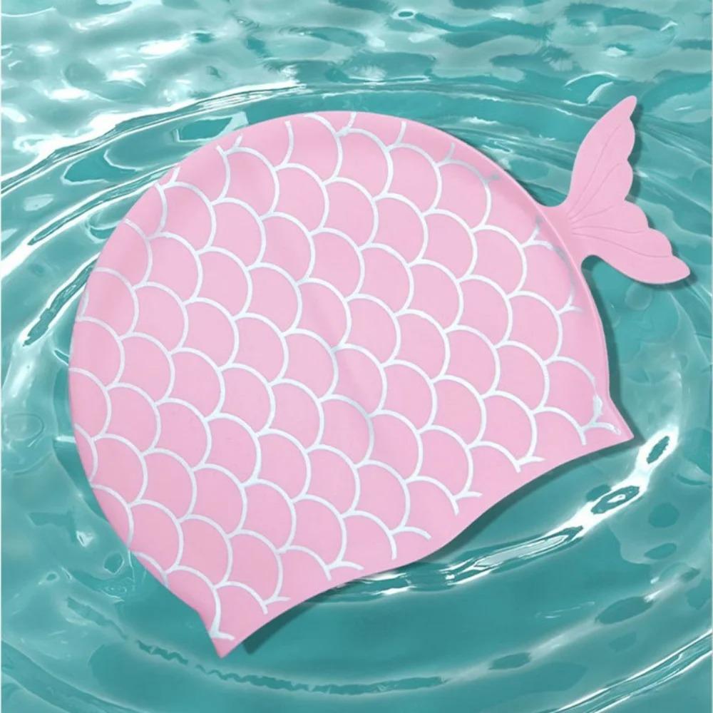 Waterproof Children Swimming Cap Soft Silicone Swim Pool Hat Girls Swim Hat  Children