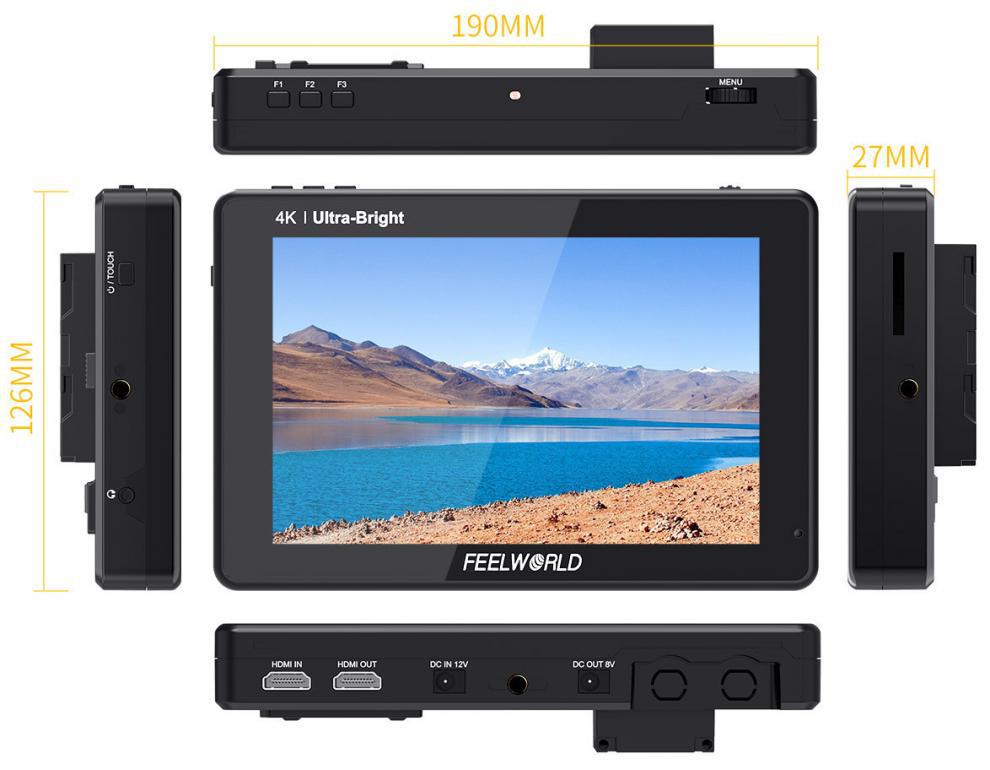 FEELWORLD LUT7 PRO Комплект монитора 4K HDR - Сенсорный экран 2200 нит, Внешний блок питания