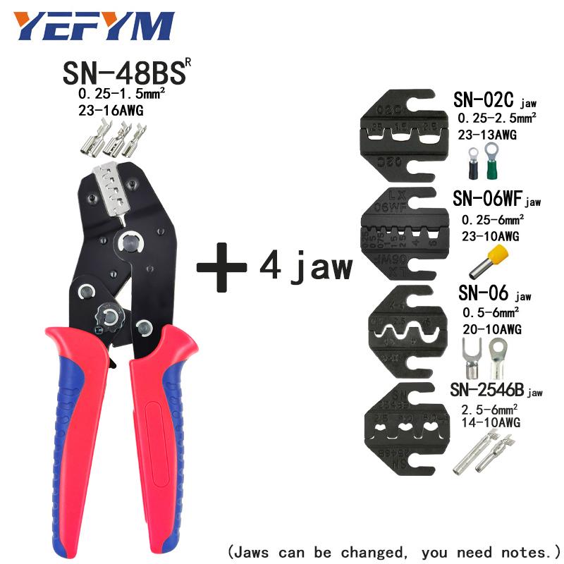 Набор обжимных плоскогубцев SN-48BS(=SN-48B + SN-28B) Челюстной комплект для 2,8 4,8 6,3 / Трубчатые клеммы Мин инструменты