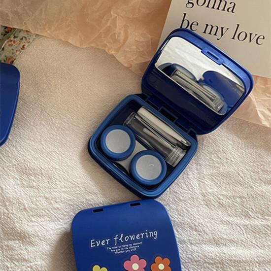 Яркий цвет, свежий милый раздел любви, чехол для контактных линз с зеркалом, пинцет, косметический ящик для хранения контактных линз, органайзер