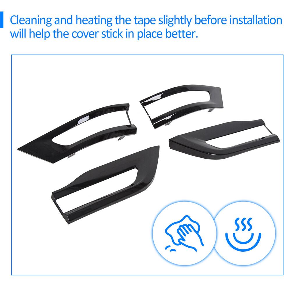 Gloss Black Tail Light Lamp Cover Trim Bezels For Jeep Grand Cherokee 2014-2021