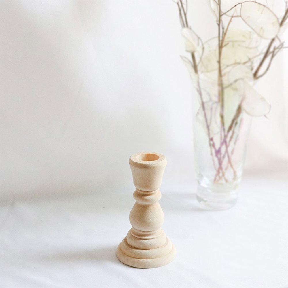Stand Vintage Retro Wood Candle Holder Wooden Pillar Candlestick Holder Wedding Decoration