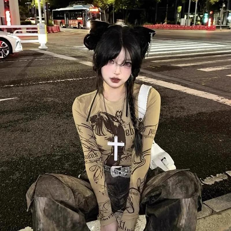 Gothic Y2K Wood Cross Pendant Necklaces for Woman Man Fashion Punk Style Black White Necklace Retro Party Jewelry Accessories