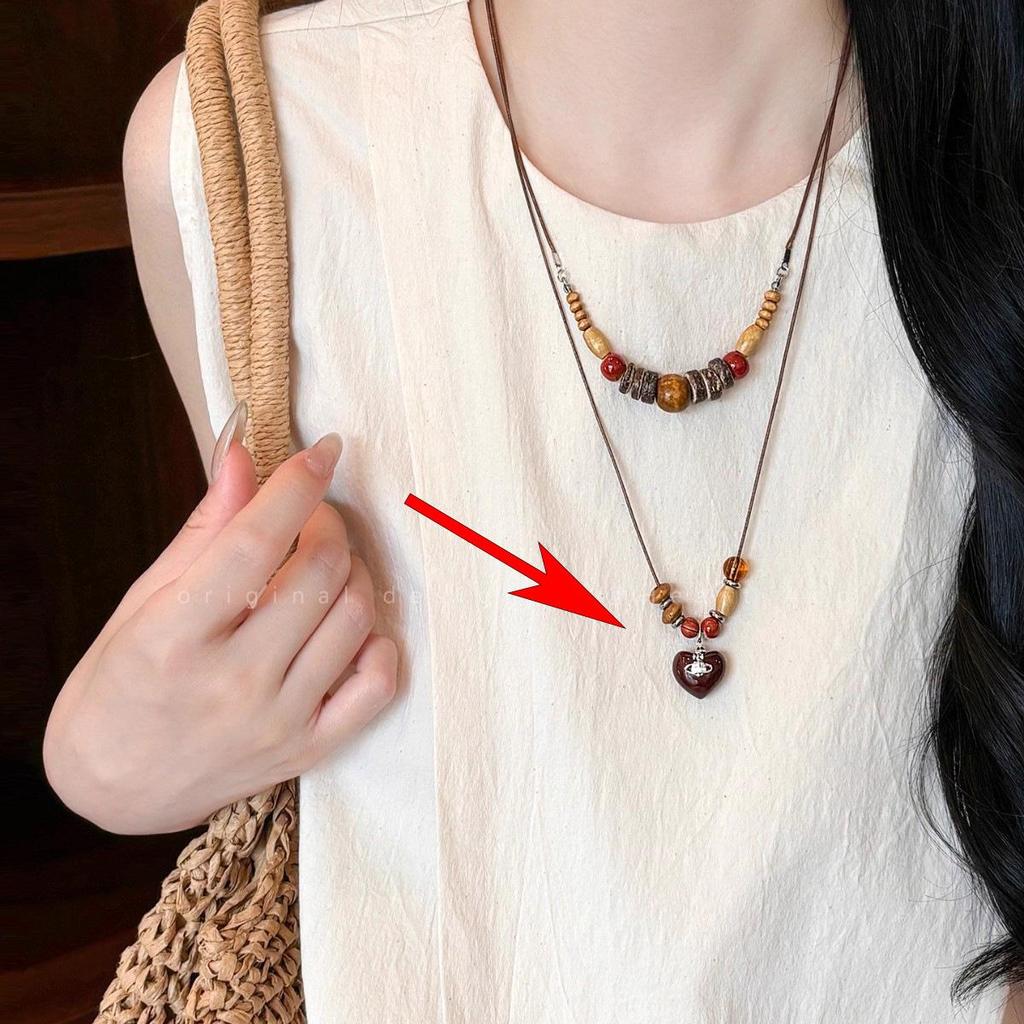 Elegant Pearl Necklace - Versatile Niche Design with Heart Pendant for Women