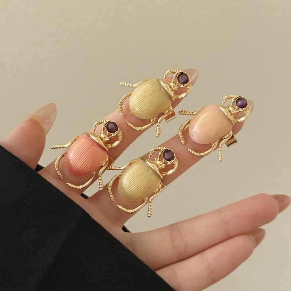Enamel Beetle Opening Ring Macaron Color Enamel Beetle Ring Personality Retro Insect Ring  Friend