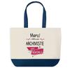 Sac Shopping Fond Bleu Merci Archiviste Géniale Collègue Départ Cadeau Anniversaire Noël | Design Graphique Grand Sac Courses Cabas