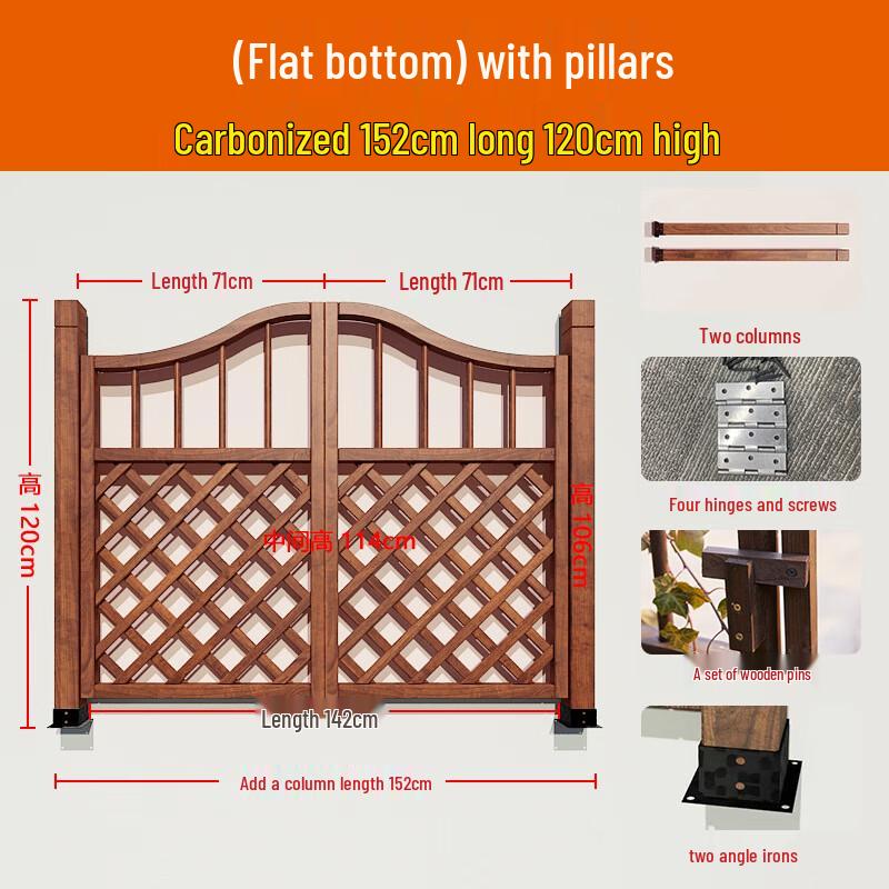 Outdoor Anti-Corrosion Wood Trellis Garden Gate