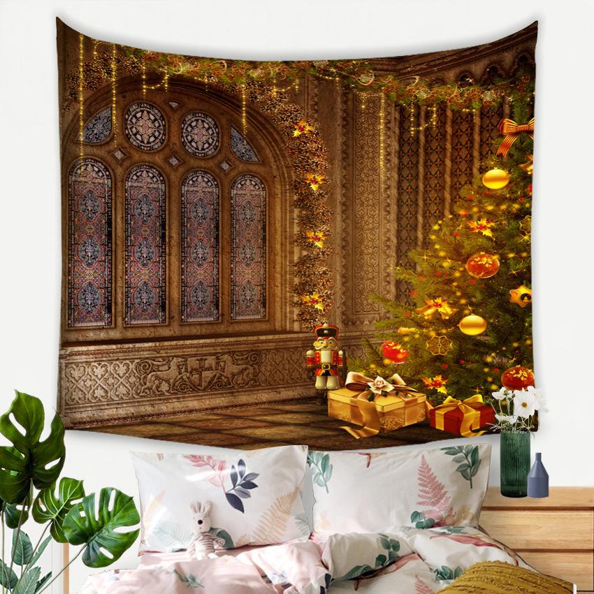 Christmas Tree Decoration Tapestry Wall Hanging Boho Hippie Cloth Fabric Large Tapestry Aesthetic Decorative Home Room Decor