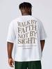 WALK BY FAITH NOT BY SIGHT Slogan Print T-shirts For Women Unisex Short Sleeve White Tees Top 100% Cotton Breathable Casual T Shirt