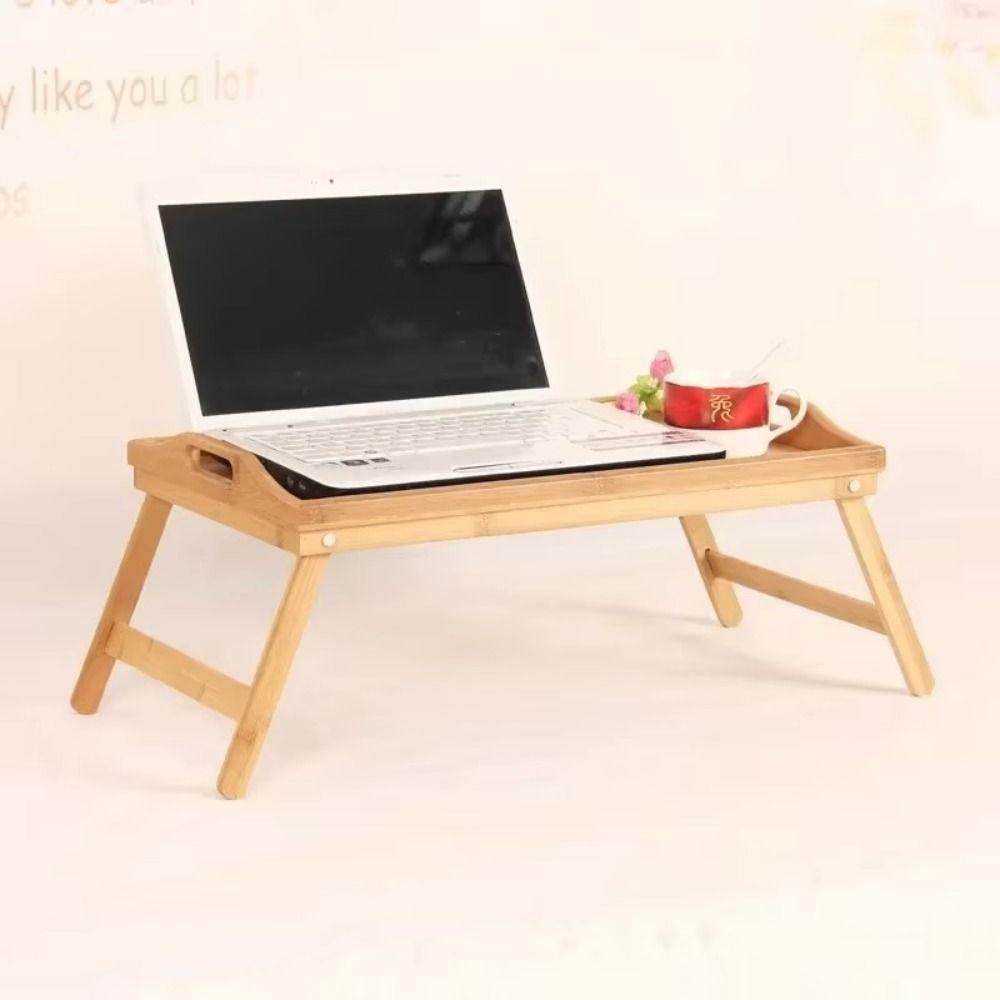 Folding Table Bamboo Bed Desk New Breakfast Dessert Tray  Bedroom