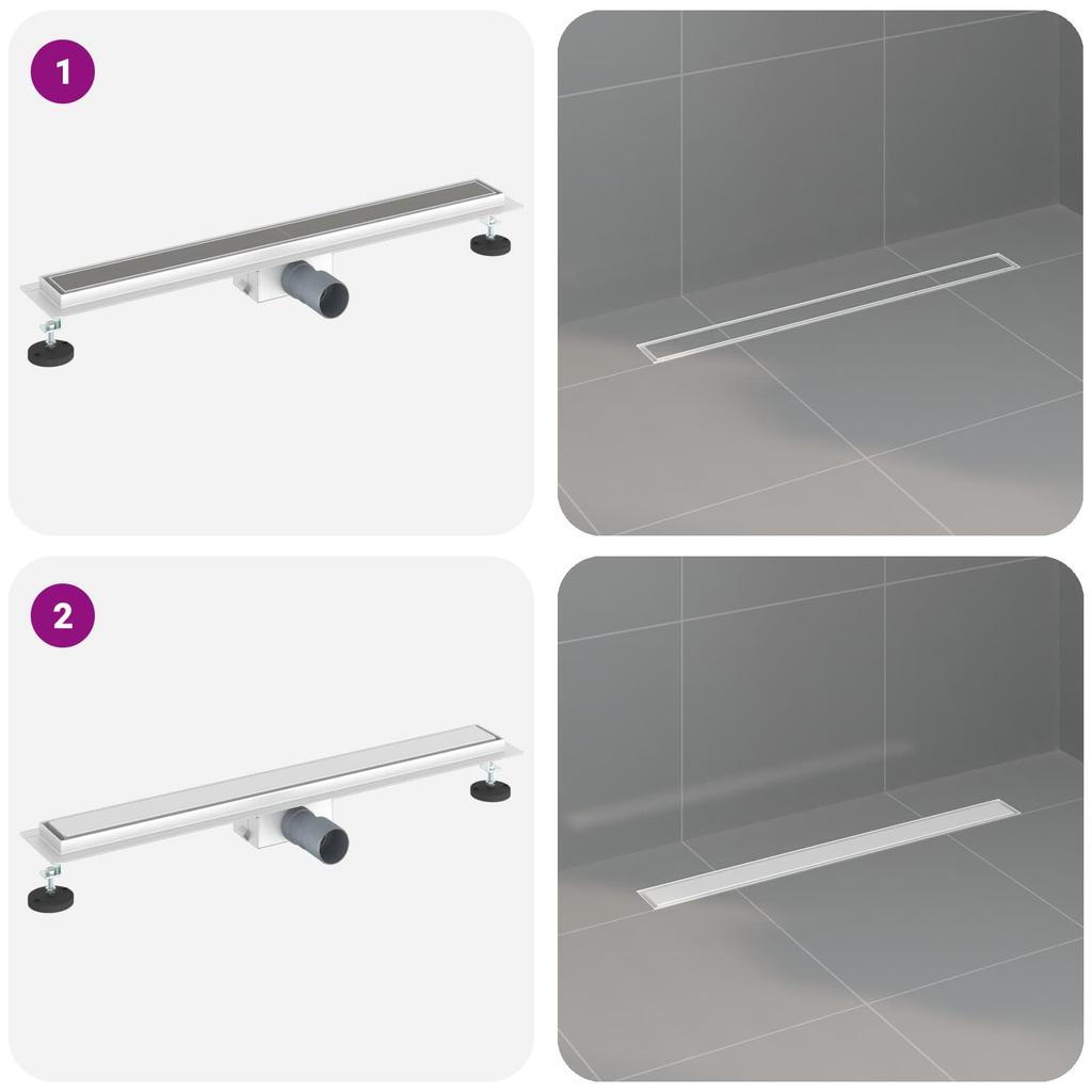2 in 1 Shower Drain Silver 70 cm Stainless Steel 304
