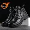 Fashion New Luxury Men Ankle Boots British Style High Top Men Shoes Motorcycle Leather Boots Zipper Retro Men's Boots Zapatillas Hombre