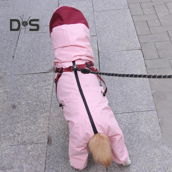 Дождевик для домашних животных с капюшоном, дождевик для собак, двухслойный водонепроницаемый пончо, дождевик для улицы, одежда для маленьких и средних собак