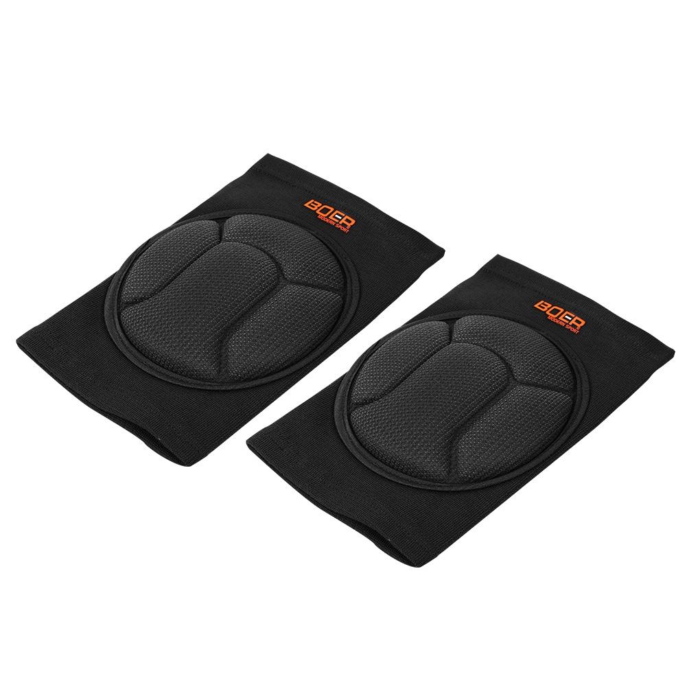 Толстая губка наколенник поддержка протектор спортивные накладки рукав ударопрочный для вратаря танцы (S,Черный)