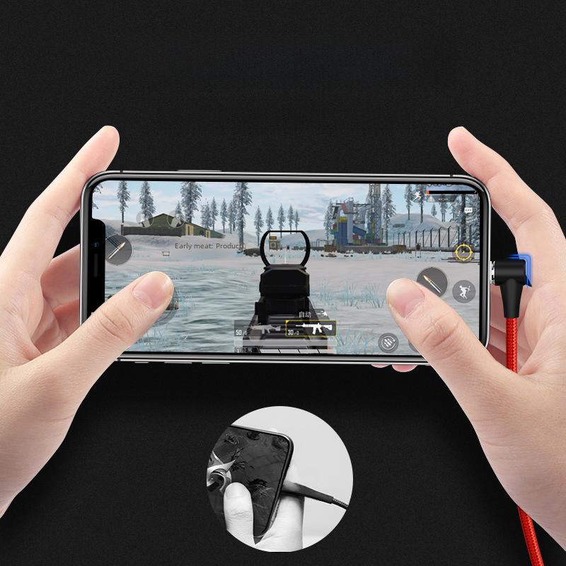 Магнитный кабель для передачи данных 3A Elbow: Быстрая зарядка и передача данных от одного до трех током 5 А для устройств Android и Type-C.