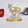 Kamdhenu Cow with Calf Idol Gold Silver Plated with Matte Finish | Home Decor Gaay Bachda Cow |Calf for Vastu | Positive Energy