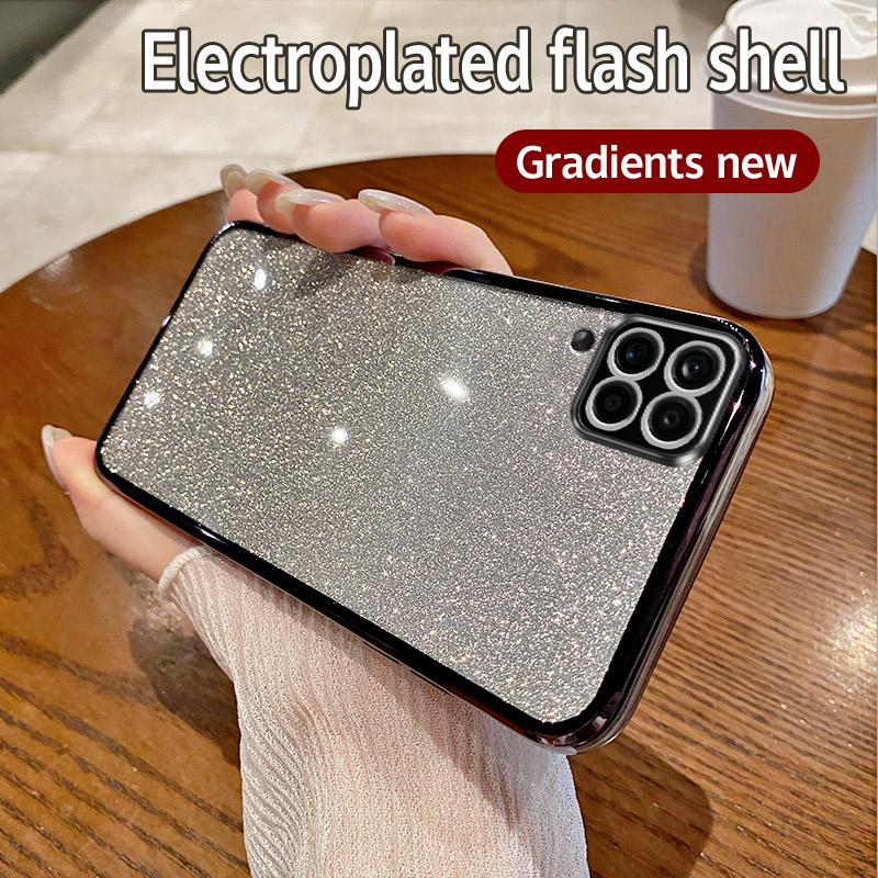 Чехол для Samsung Galaxy A12 Чехол для телефона Samsung Galaxy M12 F12 Блестящий блестящий силиконовый объектив камеры Мягкая задняя крышка