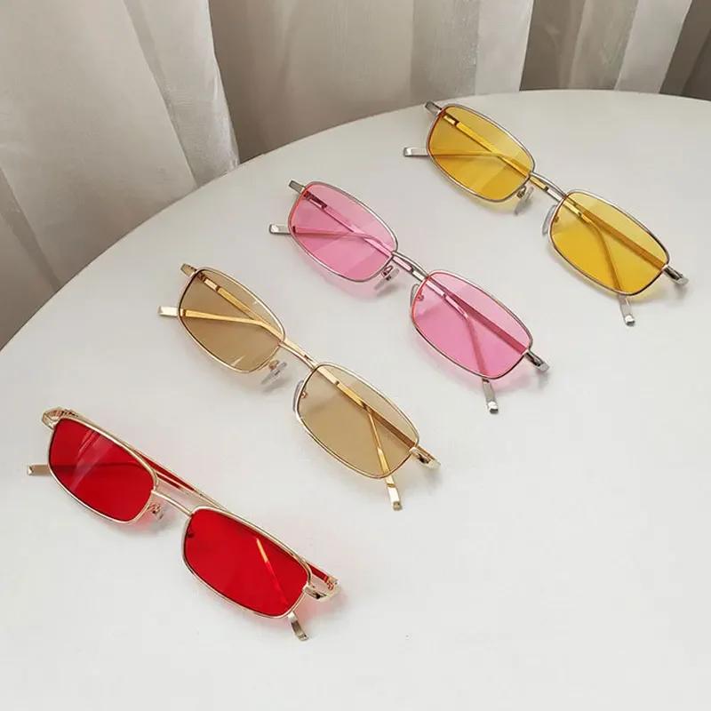 Small Rectangle Sunglasses Men Women Vintage Square Driving Sun Glasses Luxury Brand Metal Frame Eyewear Fashion
