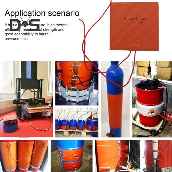 Грелка из силиконовой резины, устойчивая к коррозии, электрическая тепловая пленка, горячий нагревательный коврик, постоянная температура