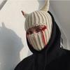Halloween Knitted Balaclava Hat Full Face Cover Ski Cap Cute Devil Horn Beanie  Autumn/Winter