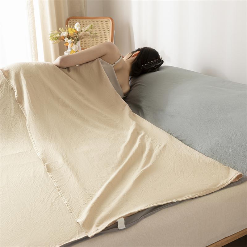 Мягкий портативный спальный мешок для взрослых класса А, легкий спальный мешок из промытого хлопка, грязеотталкивающая простыня для путешествий, отеля