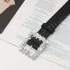 Adjustable Sparkling Waistband Bling Bling PU Leather Belt Women's Jeans Belt  Versatile Use
