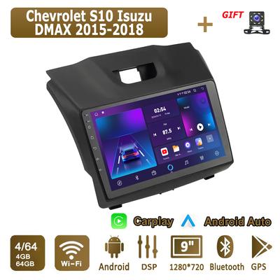 Android Carplay автомобильное радио для Chevrolet S10 Isuzu DMAX 2015-2018 мультимедийный проигрыватель головное устройство стерео GPS навигация BT WIFI 4+64 ГБ