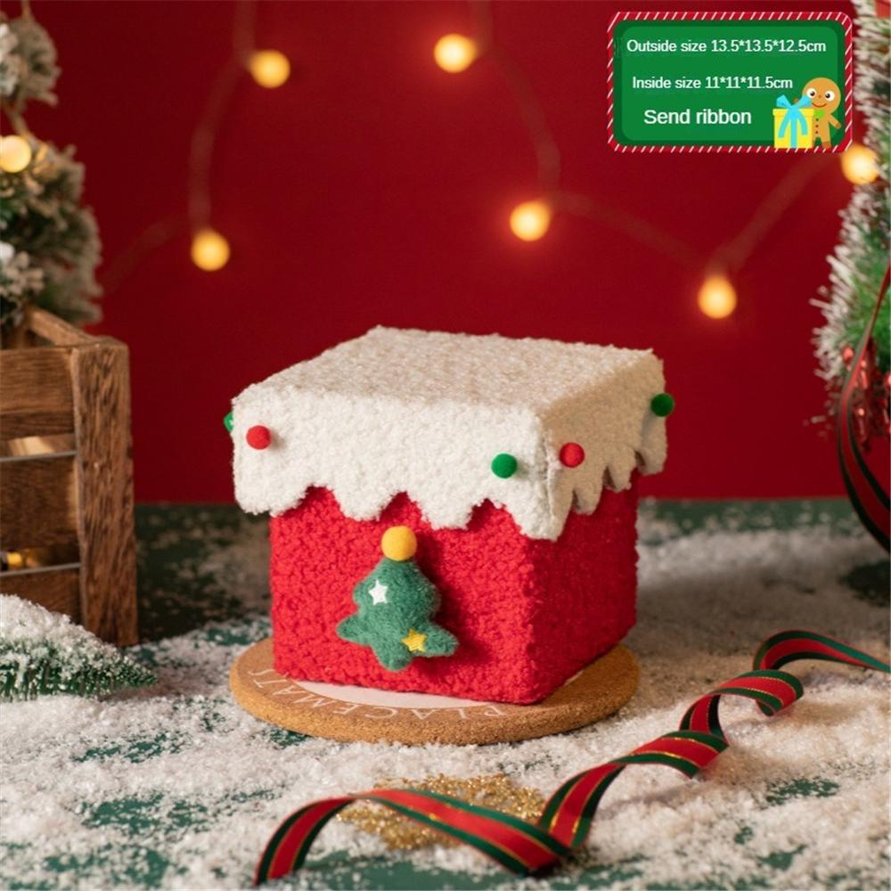 1 шт. Бархатная подарочная коробка для рождественского подарка на Сочельник, Новый год, Праздник весны, День рождения, Карнавал, Упаковка для подарков с яблочными конфетами