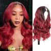 Wig European and American medium black long curly hair hot-selling chemical fiber headgear V Part Wig Body