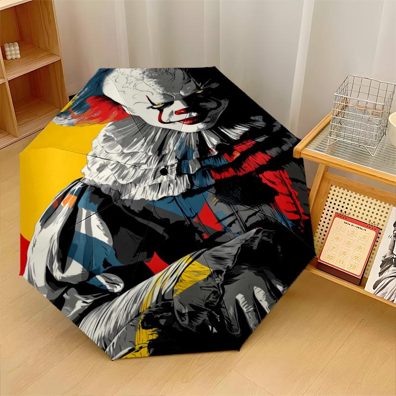 IT Pennywise Windproof Auto 8 Rib Folding Umbrella Portable Outdoor Parasol