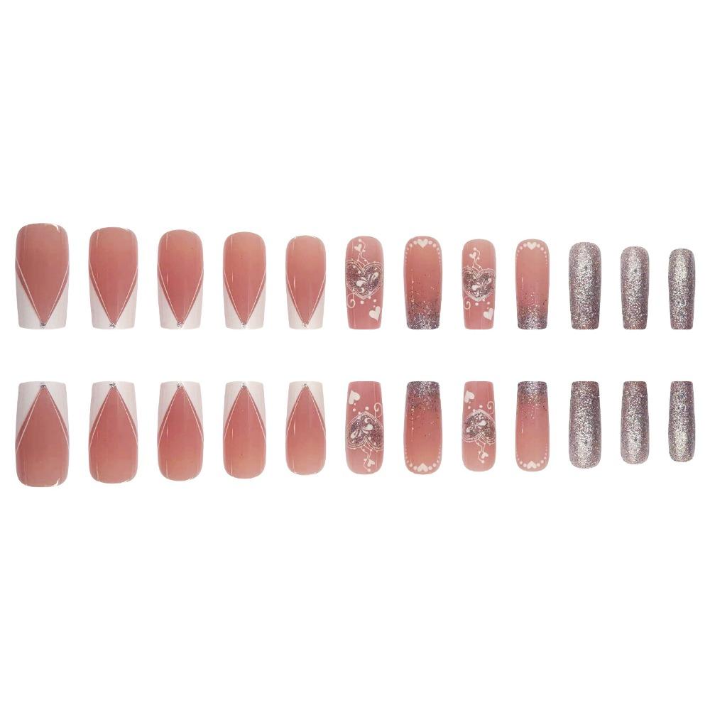 Полное покрытие накладных ногтей с квадратной головкой, водонепроницаемые французские накладные ногти для девочек