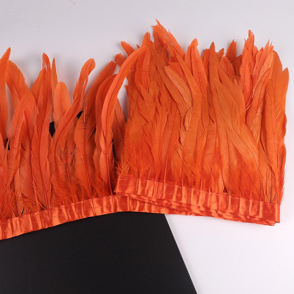 10Meters Rooster Tail Feathers Trim 25-30Cm Coque Feathers Trimming For Handiwork Crafts Carnival Dress Skirt Costumes Plumes