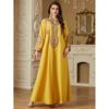 New Arrival Middle East Dubai Embroider Loose Robe Dress Embroidered Long Robe Dress