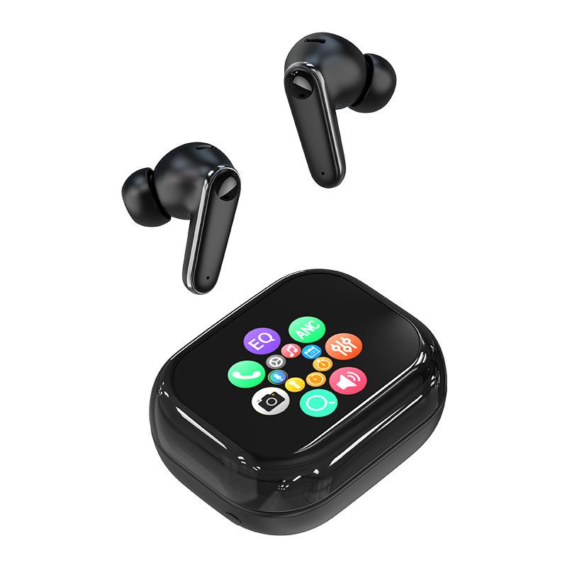 Новые беспроводные наушники NewC11 TWS с цветным экраном, Bluetooth, активным шумоподавлением ANC+ENC, сенсорным управлением и долгим временем работы от аккумулятора.