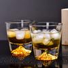 Japanese Fuji Mountain Glass Cup Set Heat Resistant Crystal Whiskey Glasses Gift Box for Couples