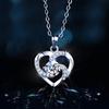 Женское ожерелье с бриллиантом в 1 карат, серебряное 925 пробы, вращающаяся подвеска «Сердце вечности», цепочка на ключицу
