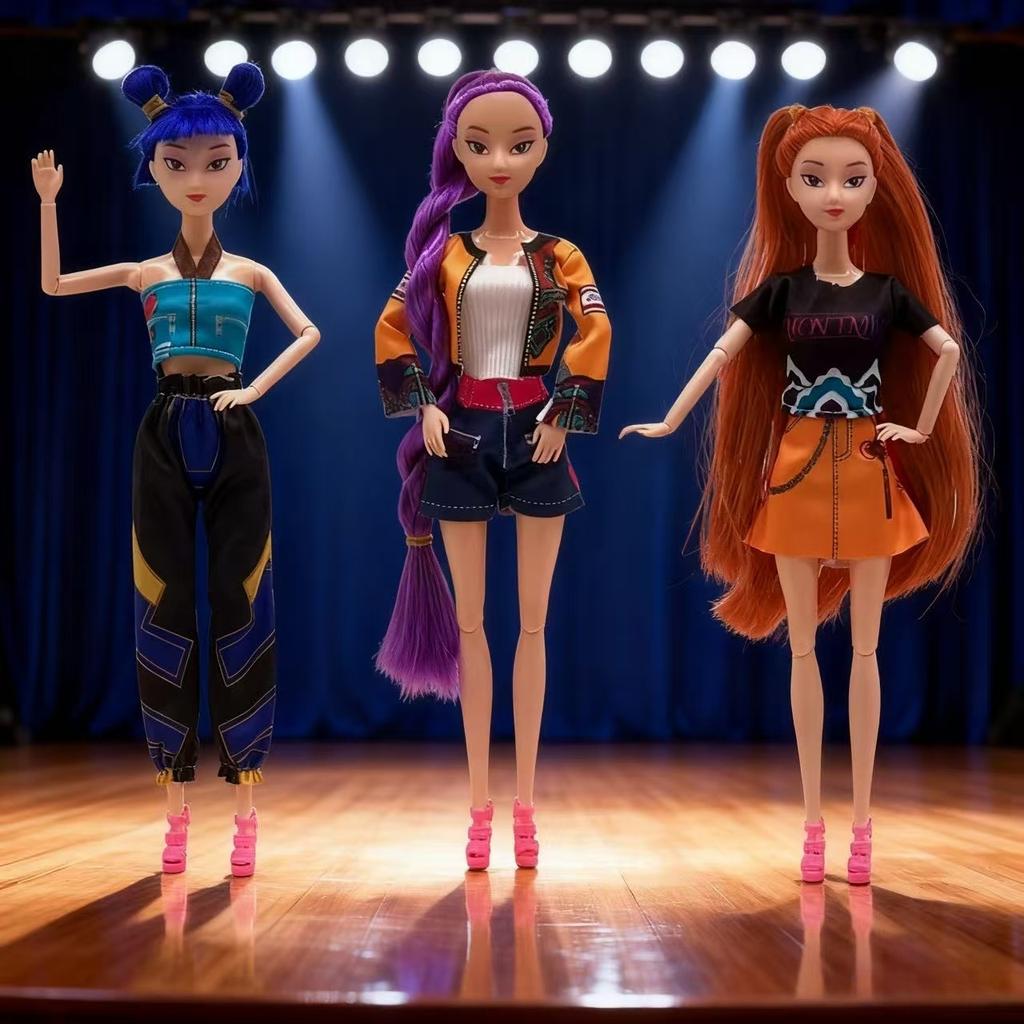 30см K-Pop Охотники на демонов Аниме K-pop Девичья группа Мультяшные Руми Зои Мира Фигурки Виниловые фигурки Модельные куклы Девочки Рождественский подарок