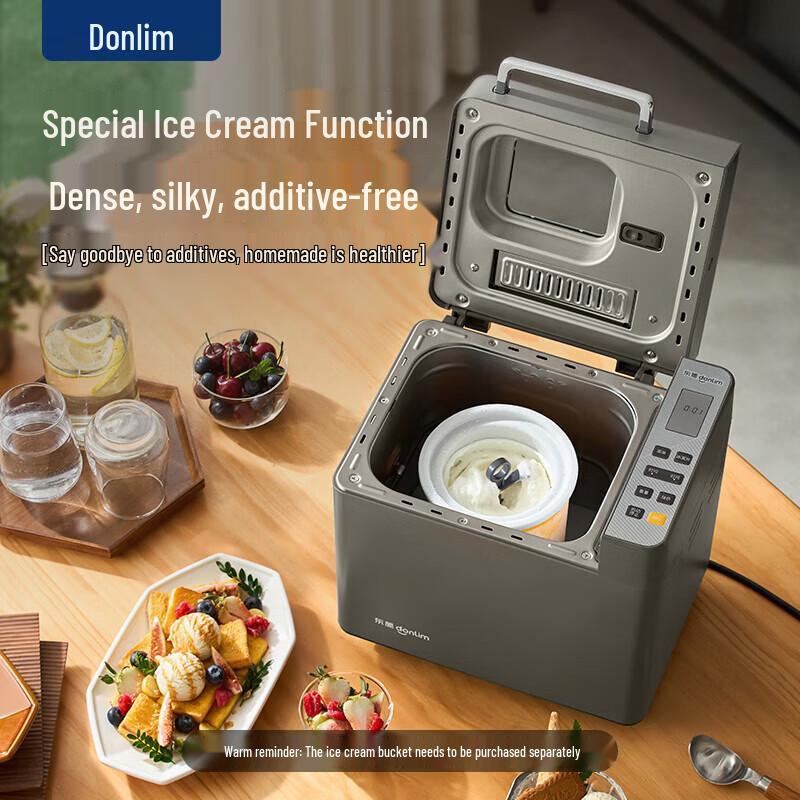 Donlim Smart Automatic Bread Maker with Ice Cream Function CN plug (adapter included)