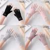 Thin Sun Protection Gloves Elastic Cotton Gloves Fashion Anti-UV Mittens  Women Girls