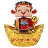 12 Inch Solar Powered Statue God of Wealth Nodding Ornament Prosperity and Fortune Meaning Car
