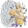 Rose Girl Silicone Mold Flower Fairy Fondant Molds Cake Decorating Tools Cupcake Topper Candy Sugar Craft Gum Paste Polymer Clay
